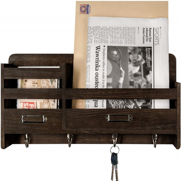 Prateleira montada na parede roupas porta-chave pendurada para logotipo personalizado de decoração de parede