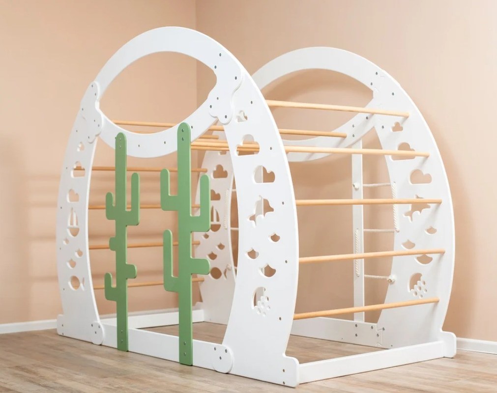 Montessori Cama de Escalada com Muralha de Escalada Design Moderno Crianças Brincarem Cama Quadro por OEM