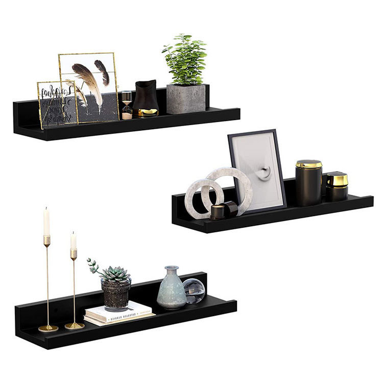 Moderno parede decorativa prateleiras flutuantes MDF cor personalizada parede montada display rack