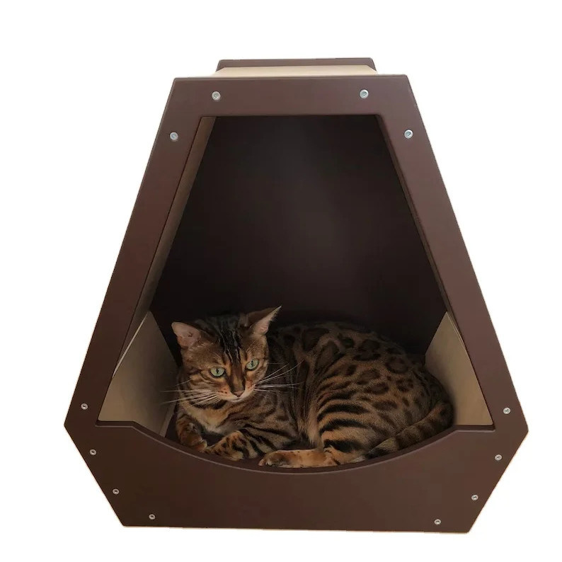 Economize espaço Função Pet House com design de madeira moderna e cor de madeira natural