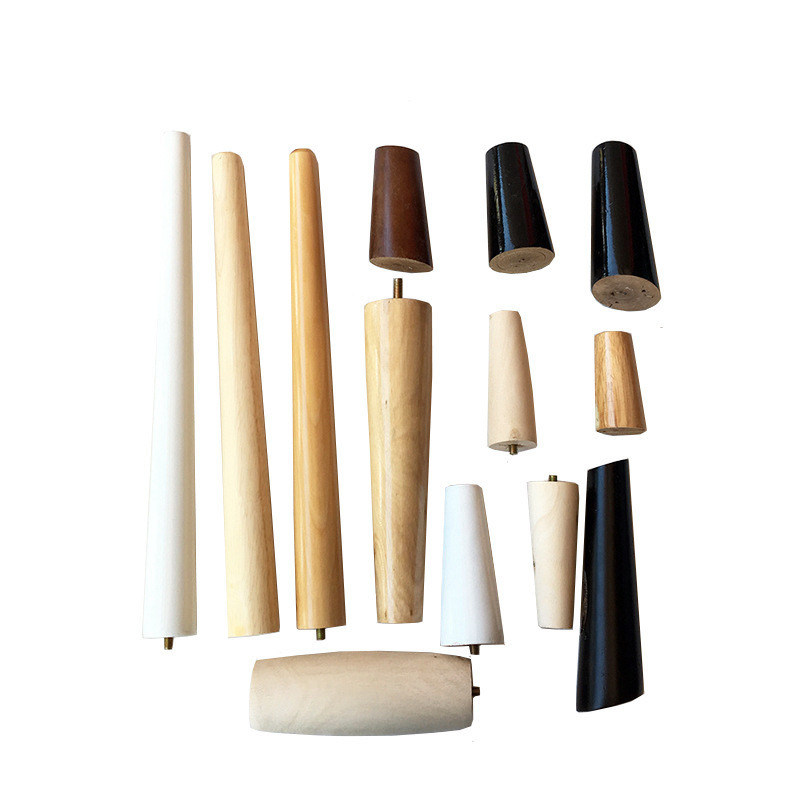 Pernas de madeira de carvalho, de lado redondo sólido, de forma cônica, para venda