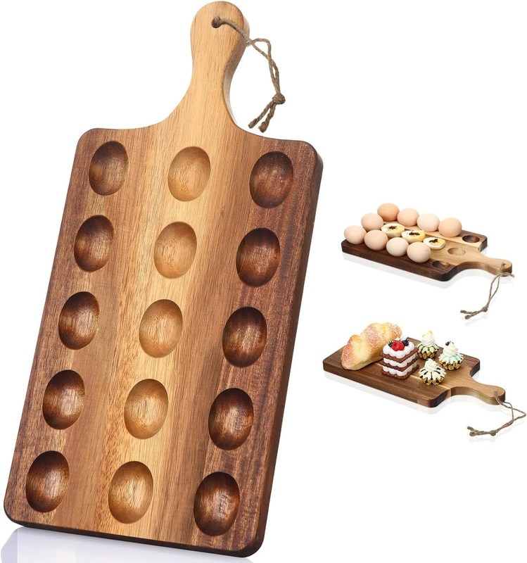 Reversível de madeira Devilled ovoplatter como seu pedido Acacia Charcuterie Board