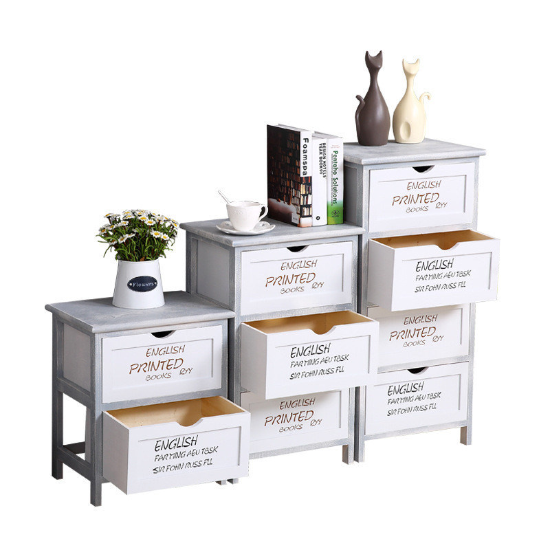 Moderno estilo multicolor verde branco caixa de gavetas para quarto feita por madeira personalizada