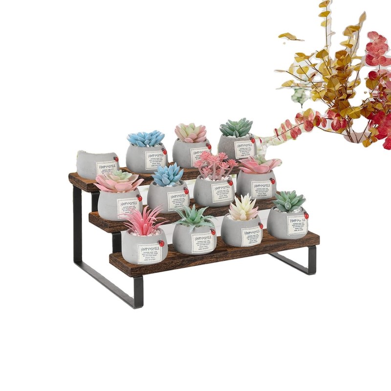 Função de suporte de tela de madeira Economize espaço 3 Nível Counter Cozinha Especiarias organizador rack