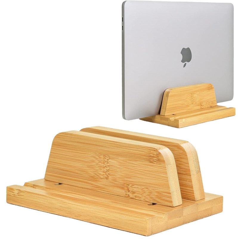Design funcional Porta-papéis de computador portátil de bambu com doca ajustável Acomoda-se a todos os MacBook Multifuncional