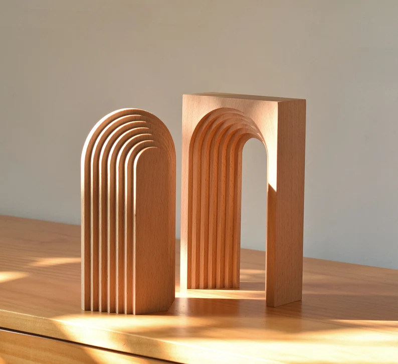 Design Moderno Decoração de Casa de Madeira Personalizada Ilustração Gráfica Decoração de Arte Arco Escultura