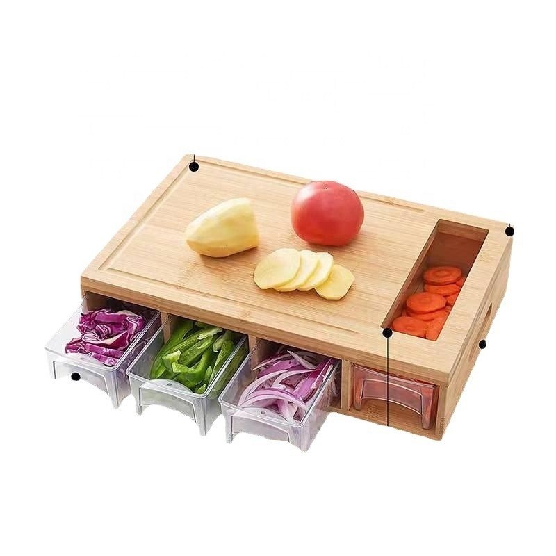 Tabela de corte de madeira de cor simples aceitável para cozinha multifunção