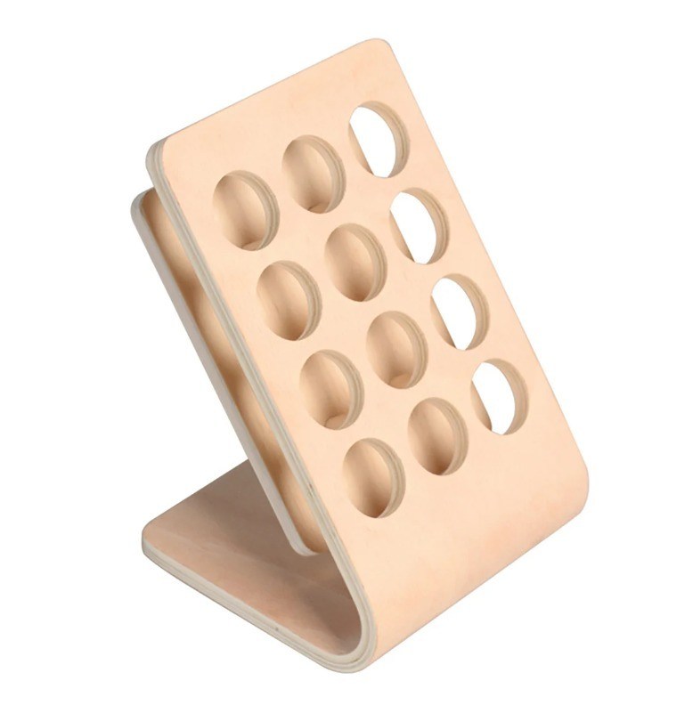 Impressão em serigrafia 12 furos Botelha de óleo essencial de madeira