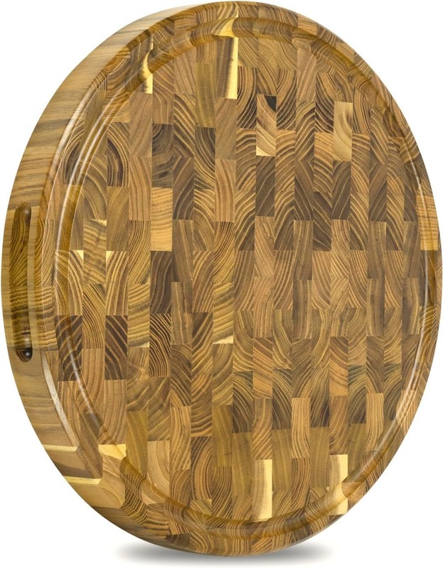 Serviço personalizado Tabela de corte de madeira de 15 polegadas com design ecológico e sulco de suco