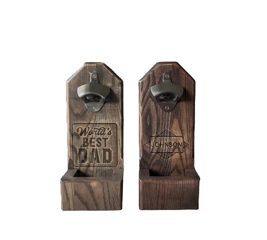 Abridor de garrafas de cerveja de cabo de madeira Ideal presente de noivo com impressão de logotipo personalizado