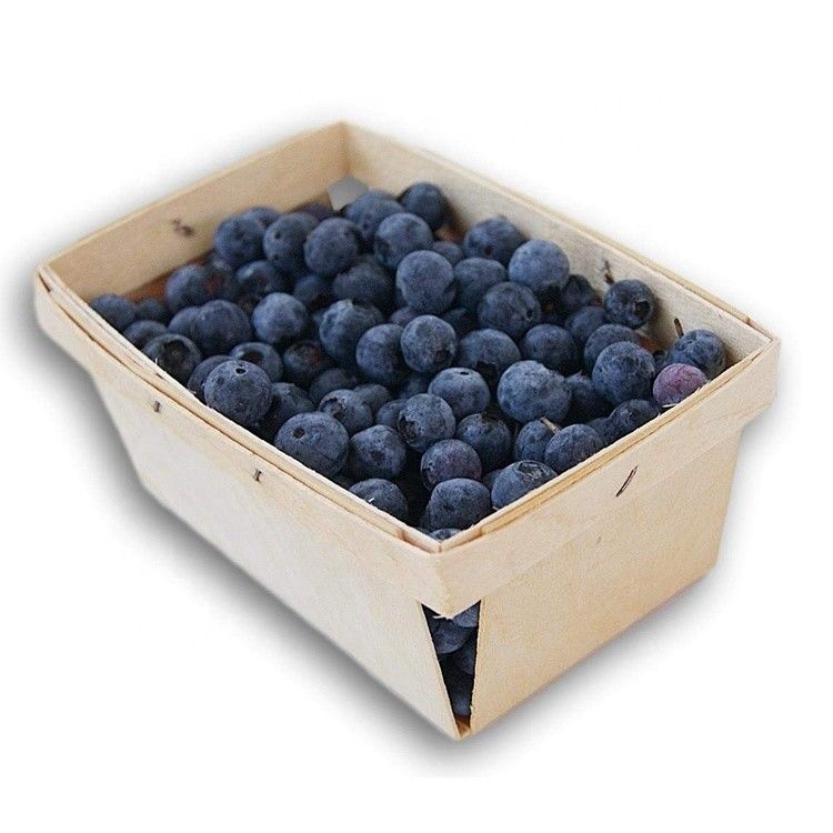 Caixinha de madeira de carpete de 4x4 polegadas para colheita de frutas e bagas