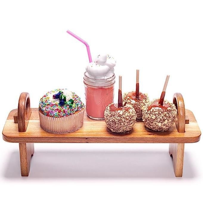 Contemporâneo de madeira elevada servir bandeja para decoração de casa organizador de prateleira