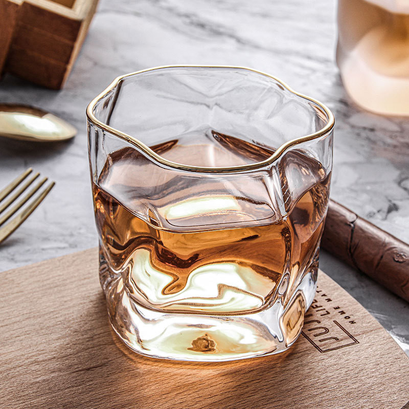 Copo de vidro de barras de café gelado com logotipo personalizado aceitável e durável