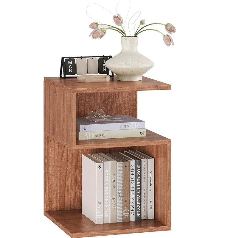 Pequenos espaços Mobiliário de quarto Minimalista 3 Nível Mesa final com armazenamento aberto Mesa à beira da cama