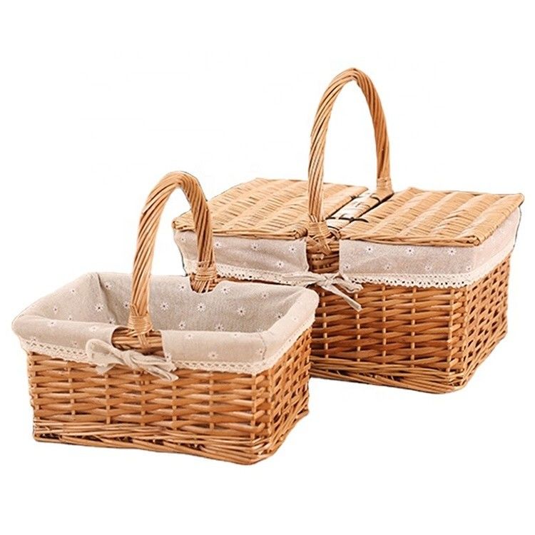 Cestas de armazenamento para piquenique com alça 30x20x15cm