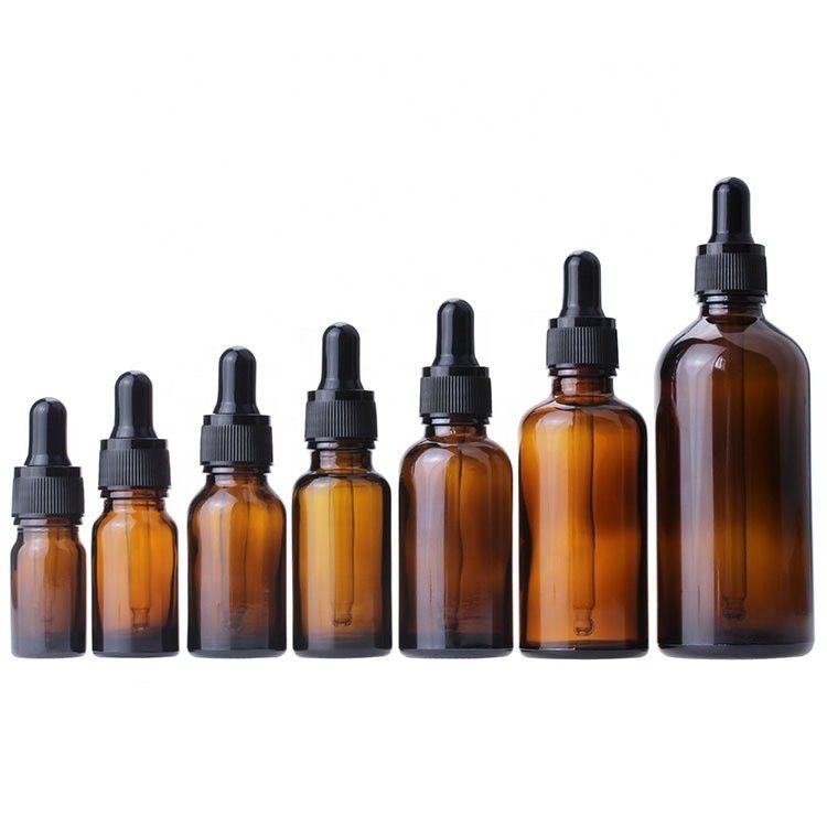 5 ml 10 ml 15 ml 20 ml 30 ml 50 ml 100 ml Garrafa de vidro de âmbar com e frasco de vidro para alimentos