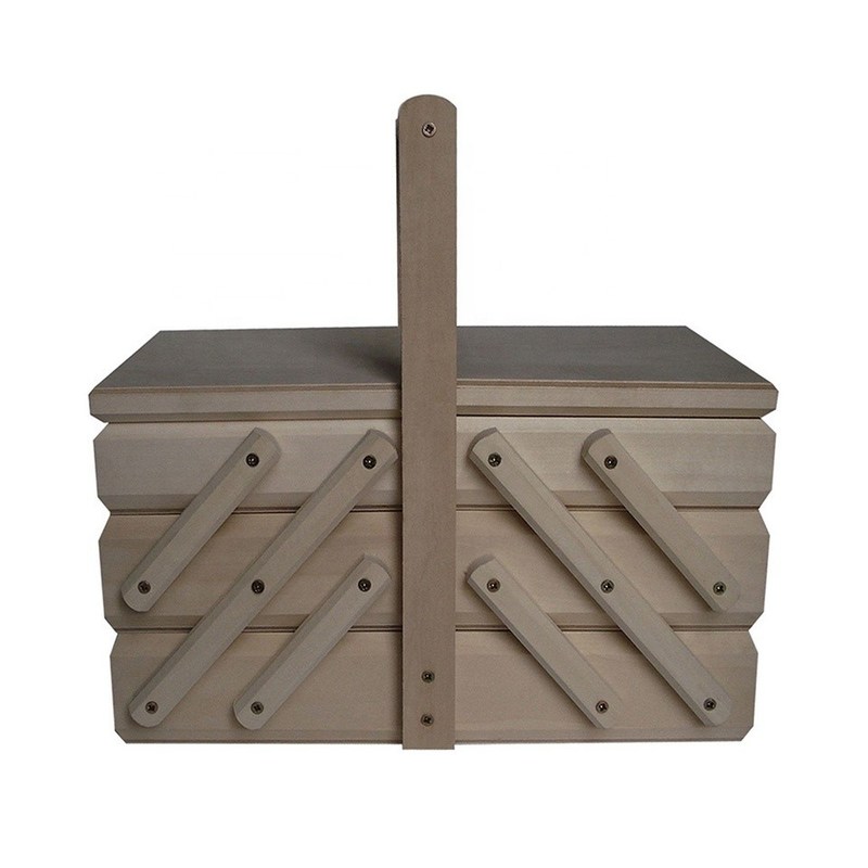 Kit de costura personalizado com caixa de costura de madeira