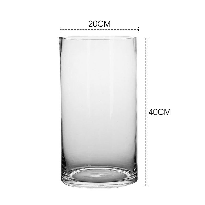 Vaso de mesa de design minimalista para vidro transparente Vaso de flores cilíndrico em estilo nórdico