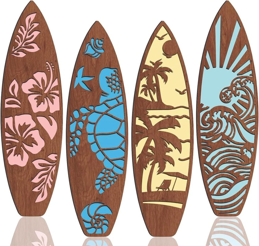 Verão Havaiano Tropical Surf Boards Decoração para a parede como seu pedido festa Beach Art
