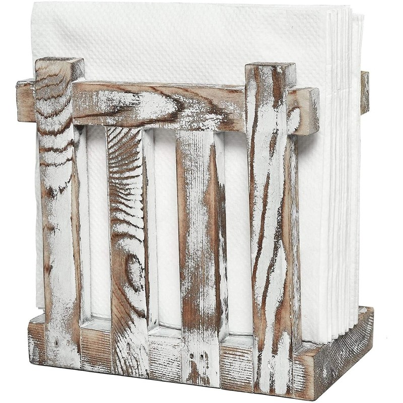 Estantes de guardanapo de madeira de estilo rústico para restaurantes