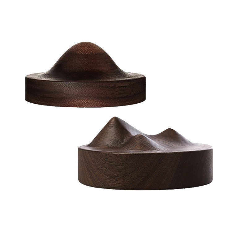 3D Carving Black Walnut Beech Wooden Cup Mat Coaster para Design Criativo de Estilo Moderno