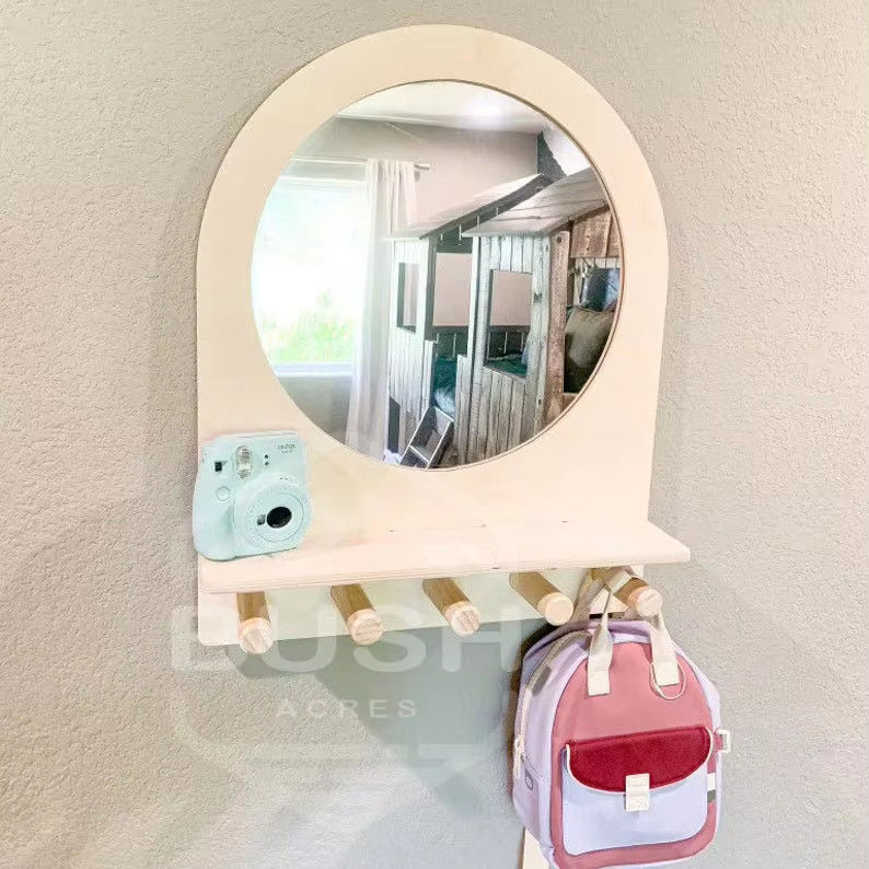 Montessori Estante Espelho infantil para crianças Entrada e autocuidado no banheiro do hotel