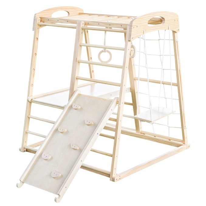 Crianças Ginástica Quadro de Escalada de Madeira Escalada Rochas Rede Escada Puxa Bar Jogar Tenda Interior