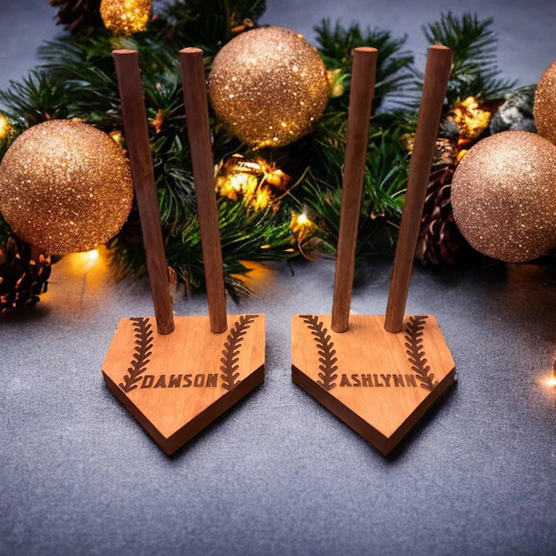 Display de anel esportivo empilhado de madeira de cor simples para o campeonato de softbol e beisebol