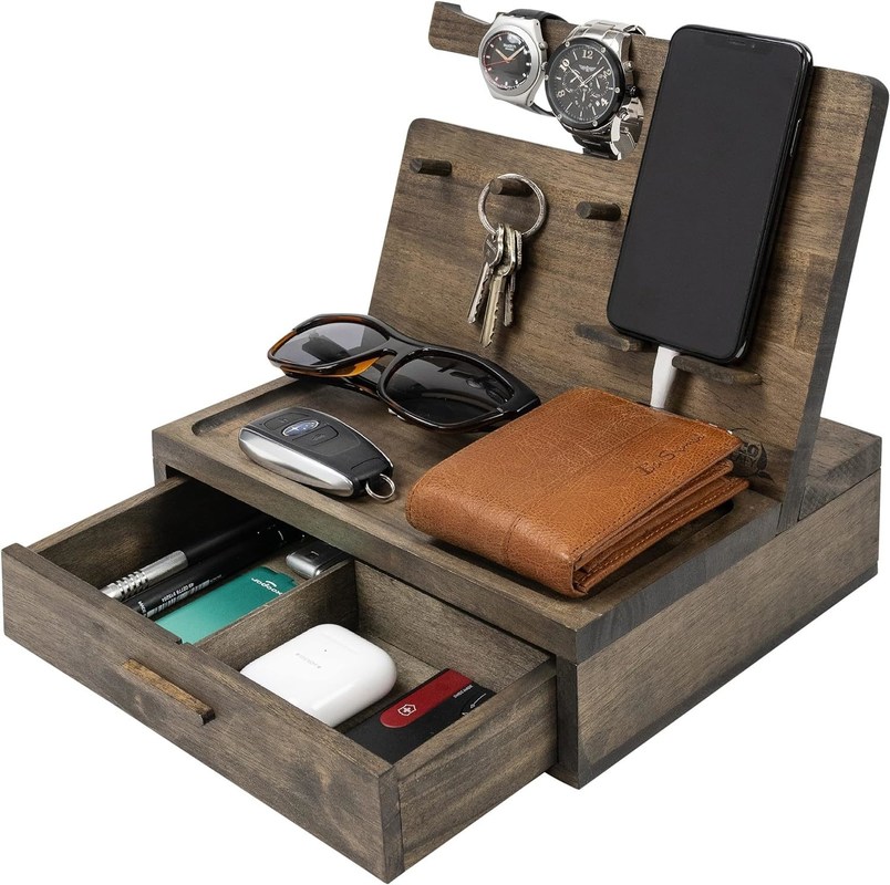 Organizador de mesa de cama de dupla camada para armazenamento de grandes quantidades de acessórios para celulares