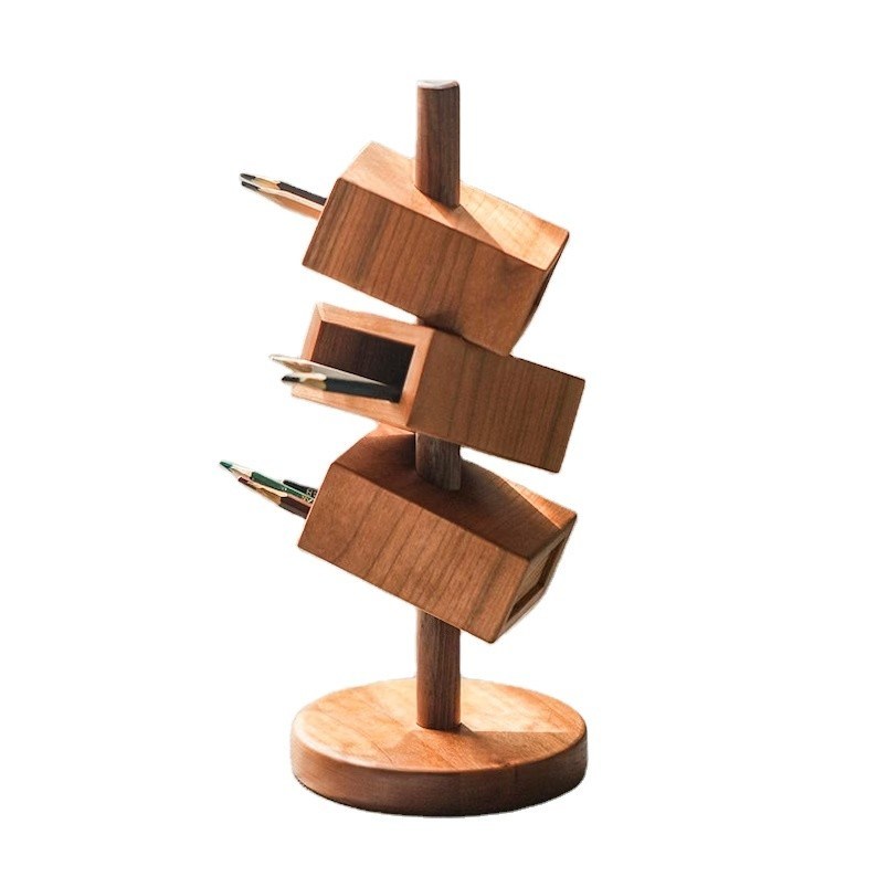 Organizador de mesa octogonal NBeech Madeira Black Walnut para e versátil Organização de mesa