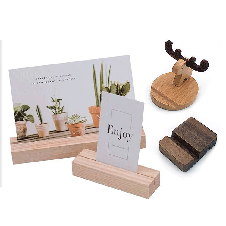 Cartão postal Base de madeira Desktop Calendário Stand para Home Office Hotel Restaurante Car Bar