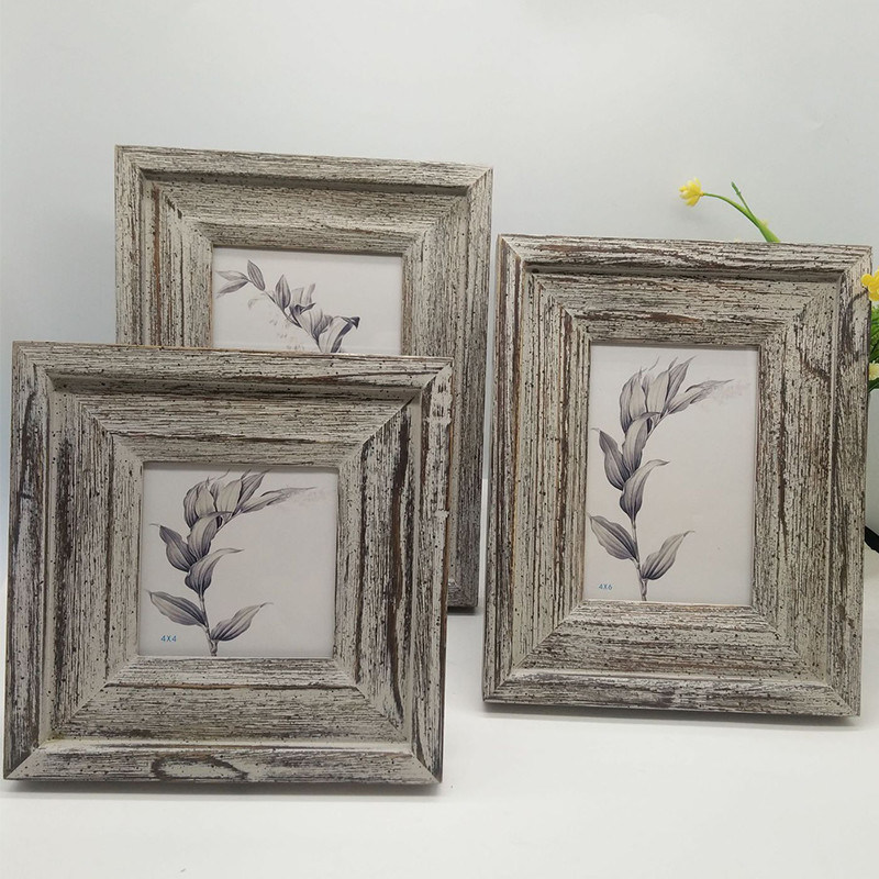 Quadros de madeira 4 " 6 " 7 " em estilo rústico personalizado esculpido à mão com cor simples