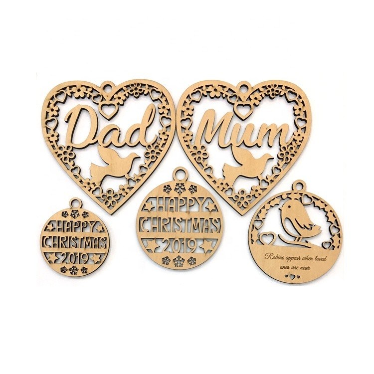 Produtos de decoração de Natal Forma de animal Ornamento de feltro de madeira para eventos